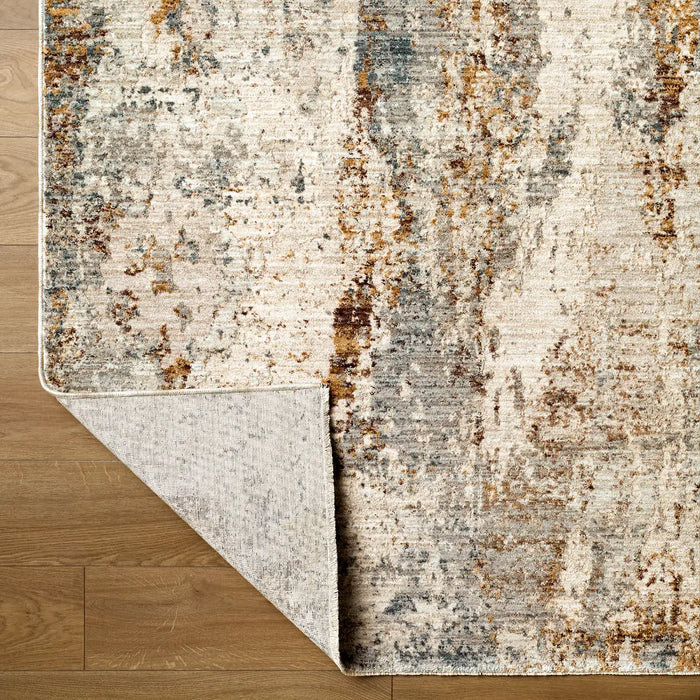 Arda Abstract Taupe Grey Brown Modern Marble Fringe Living Dining Bedroom ACZ2304 Rug