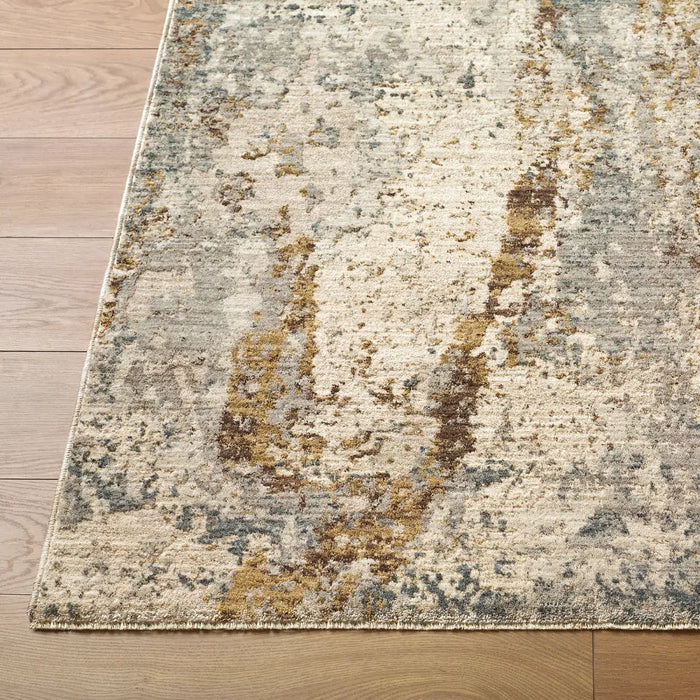 Arda Abstract Taupe Grey Brown Modern Marble Fringe Living Dining Bedroom ACZ2304 Rug