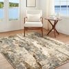 Arda Abstract Taupe Grey Brown Modern Marble Fringe Living Dining Bedroom ACZ2304 Rug