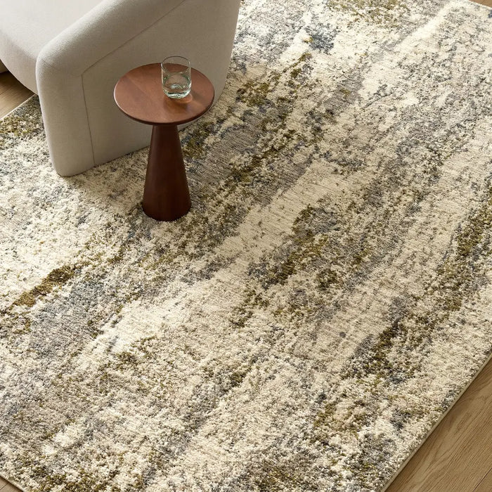 Arda Abstract Taupe Grey Brown Modern Marble Fringe Living Dining Bedroom ACZ2304 Rug