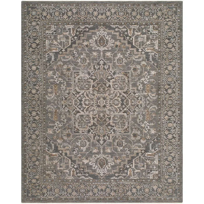 Arda Vintage Blue Grey Brown Traditional Boho Fringe Living Dining Bedroom ACZ2306 Rug