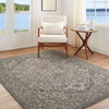 Arda Vintage Blue Grey Brown Traditional Boho Fringe Living Dining Bedroom ACZ2306 Rug