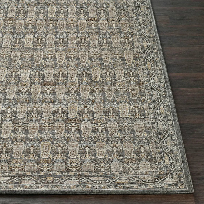 Arda Vintage Green Grey Brown Traditional Boho Fringe Living Dining Bedroom ACZ2309 Rug