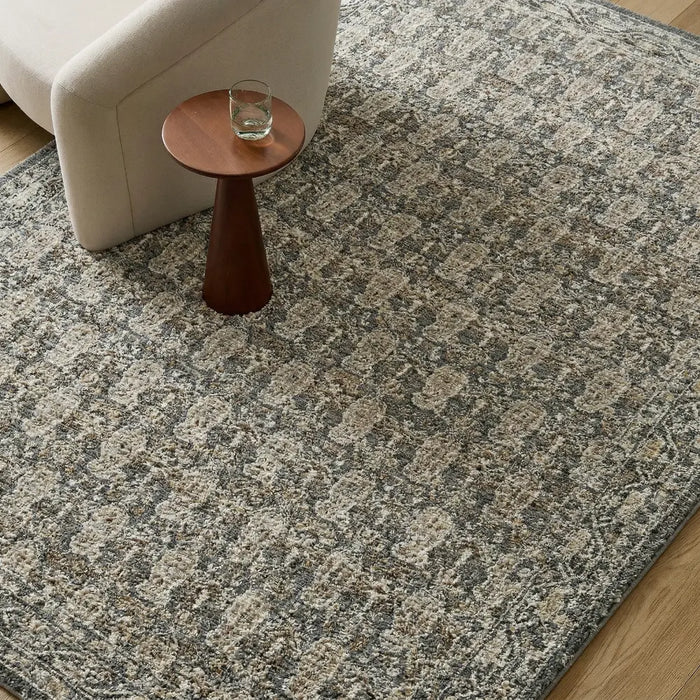 Arda Vintage Green Grey Brown Traditional Boho Fringe Living Dining Bedroom ACZ2309 Rug
