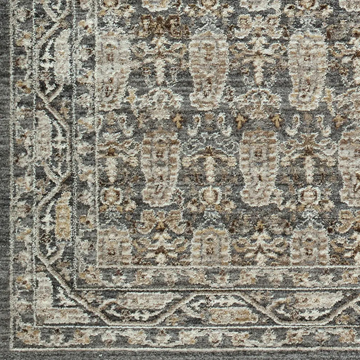 Arda Vintage Green Grey Brown Traditional Boho Fringe Living Dining Bedroom ACZ2309 Rug