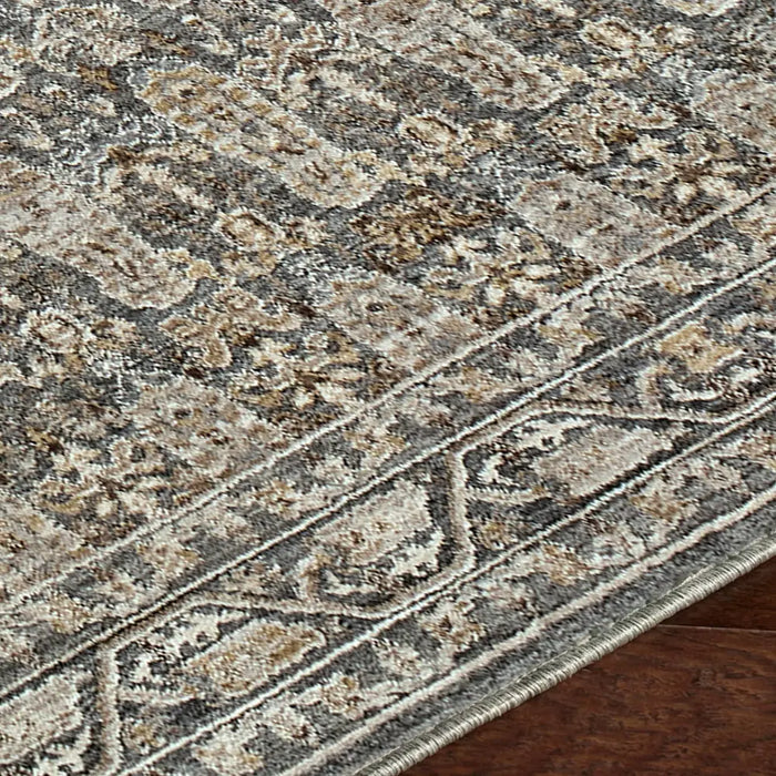 Arda Vintage Green Grey Brown Traditional Boho Fringe Living Dining Bedroom ACZ2309 Rug