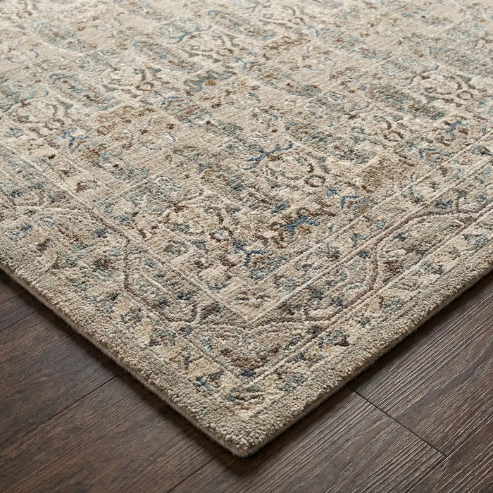 Arda Vintage Grey Taupe Brown Traditional Boho Fringe Living Dining Bedroom ACZ2310 Rug