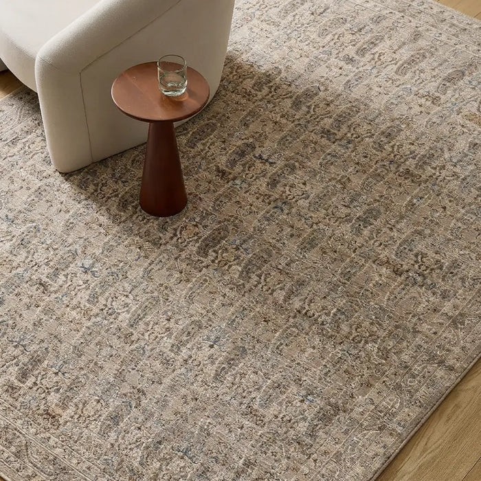 Arda Vintage Grey Taupe Brown Traditional Boho Fringe Living Dining Bedroom ACZ2310 Rug