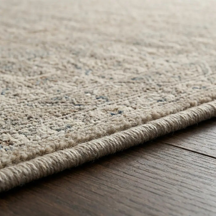 Arda Vintage Grey Taupe Brown Traditional Boho Fringe Living Dining Bedroom ACZ2310 Rug