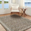 Arda Vintage Taupe Brown Grey Traditional Boho Fringe Living Dining Bedroom ACZ2311 Rug