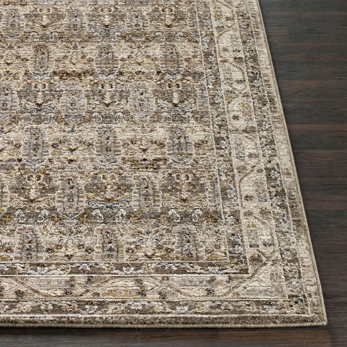 Arda Vintage Taupe Brown Grey Traditional Boho Fringe Living Dining Bedroom ACZ2312 Rug