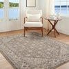 Arda Vintage Taupe Brown Grey Traditional Boho Fringe Living Dining Bedroom ACZ2313 Rug