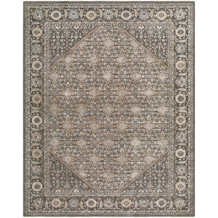 Arda Vintage Green Blue Brown Traditional Boho Fringe Living Dining Bedroom ACZ2314 Rug