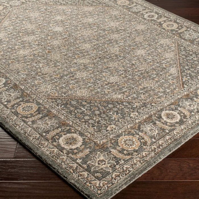 Arda Vintage Green Blue Brown Traditional Boho Fringe Living Dining Bedroom ACZ2314 Rug