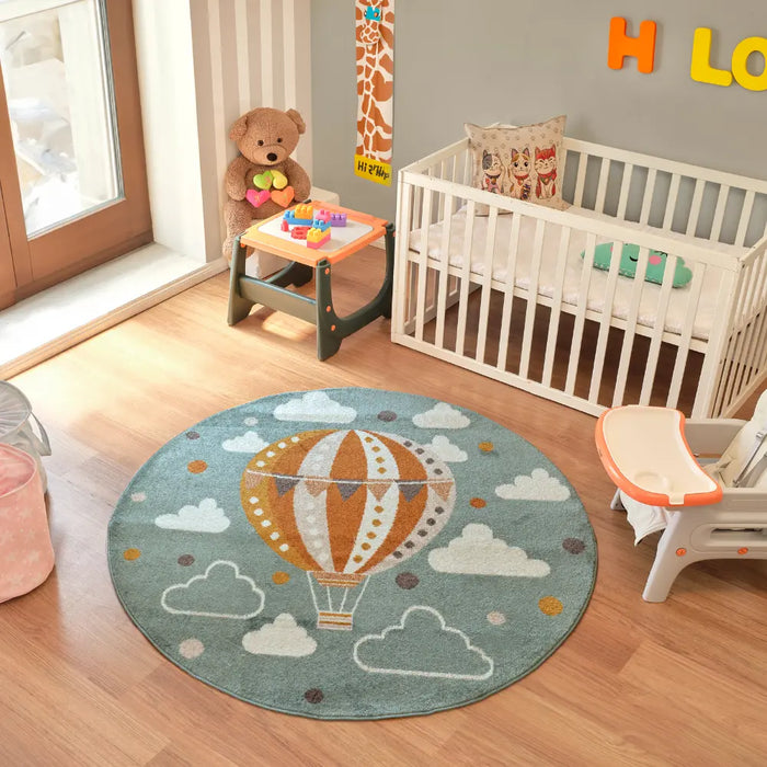 MONTY Kids Modern Multicolour/Blue Bedroom Rug Multicolour