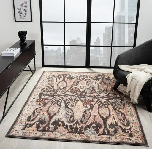 Prestige alia 697gl anthracite cream Black Living Room  Rug.
