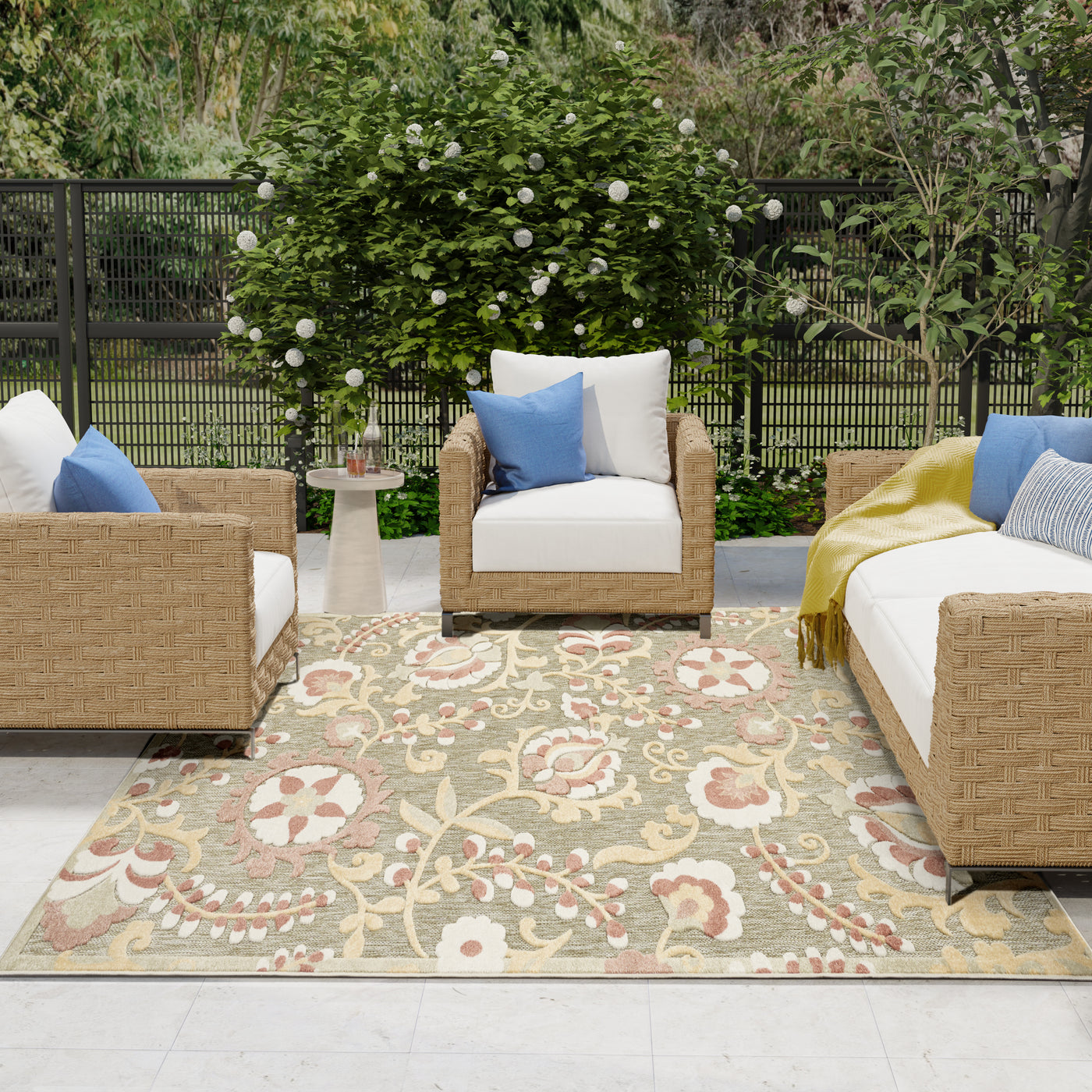 ALOHA ALH17 SAGE ROSE Green Rug — RugsDirect Online