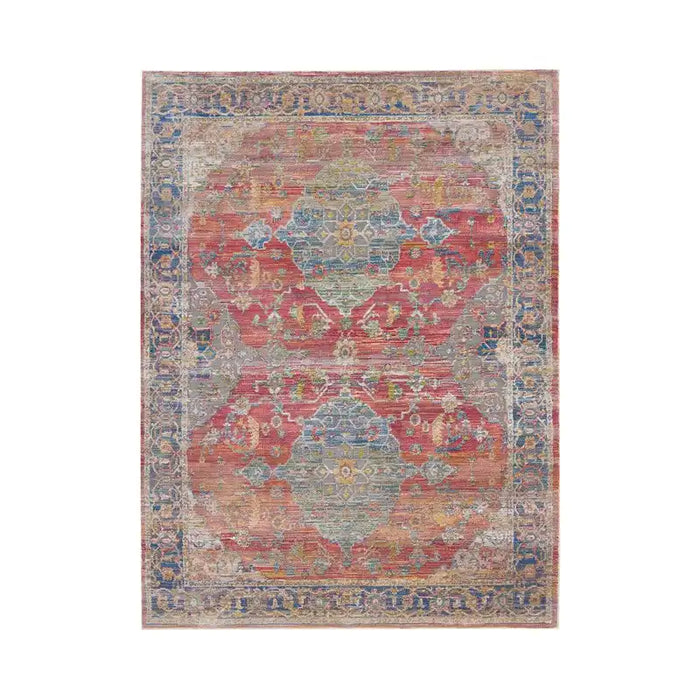 Nourison ankara global anr01 multi Multicoloured, Red Living Room Moroccan Rug.