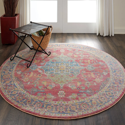 Nourison ankara global anr01 multi Multicoloured, Red Living Room Moroccan Rug.