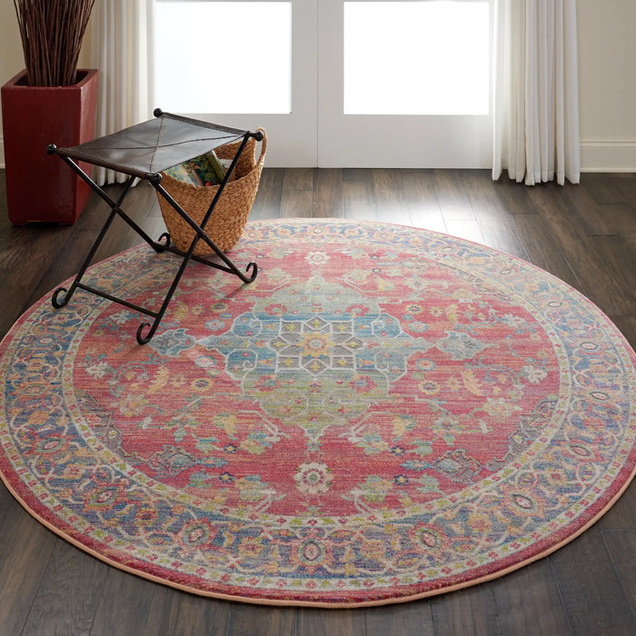 Nourison ankara global anr01 multi Multicoloured, Red Living Room Moroccan Rug.