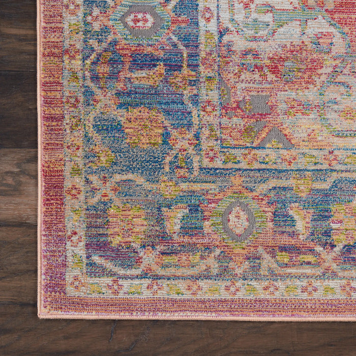 Nourison ankara global anr01 multi Multicoloured, Red Living Room Moroccan Rug.
