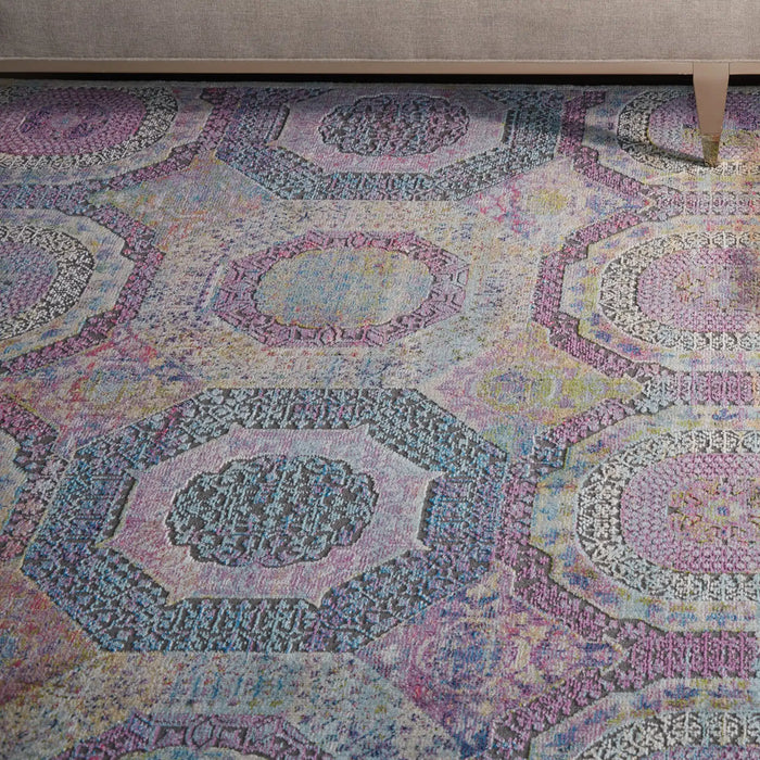 Nourison ankara global anr05 multi Multicoloured Living Room Moroccan Rug.