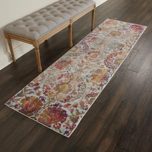 Nourison ankara global anr06 ivory orange Ivory, Orange Living Room Moroccan Rug.