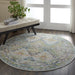 Nourison ankara global anr07 blue green Blue, Green Living Room Moroccan Rug.