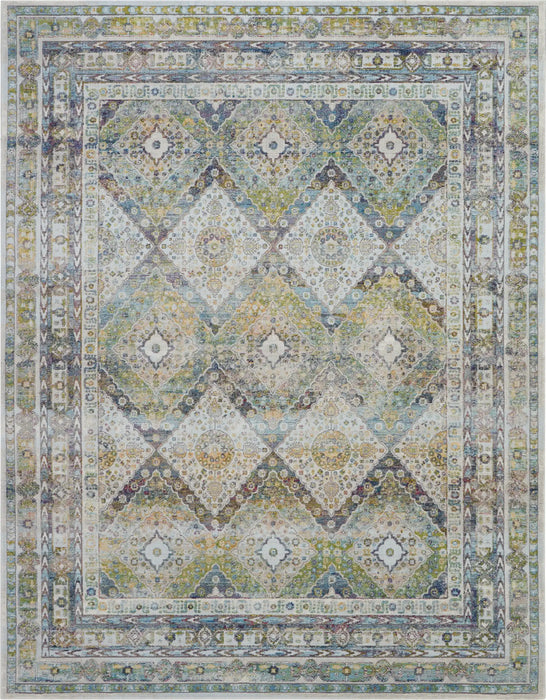 Nourison ankara global anr07 blue green Blue, Green Living Room Moroccan Rug.