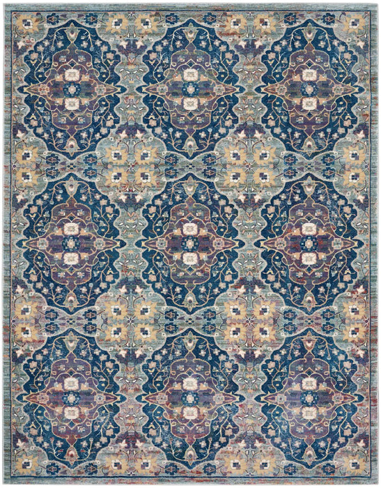 Nourison ankara global anr16 navy multi Blue, Multicoloured, Navy Living Room Moroccan Rug.