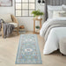 Nourison ankara global anr17 ivory light blue Blue, Ivory, Multicoloured Living Room Moroccan Rug.
