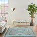 Nourison ankara global anr17 ivory light blue Blue, Ivory, Multicoloured Living Room Moroccan Rug.