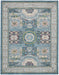 Nourison ankara global anr17 ivory light blue Blue, Ivory, Multicoloured Living Room Moroccan Rug.