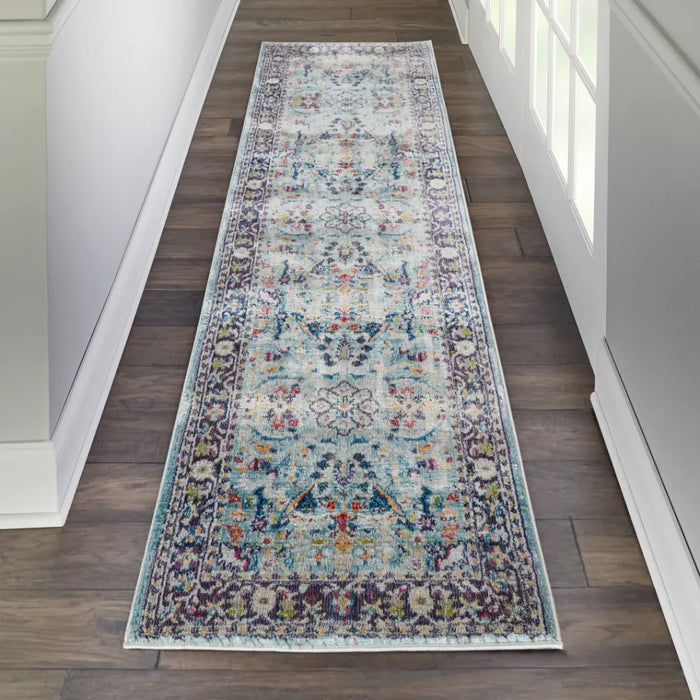 ANKARA GLOBAL ANR14 Teal Multi Rug