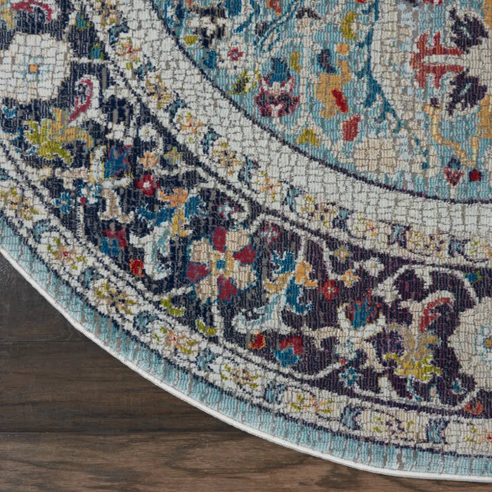 ANKARA GLOBAL ANR14 Teal Multi Rug