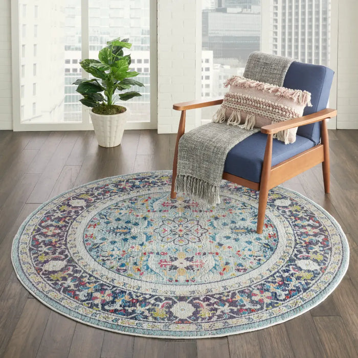 ANKARA GLOBAL ANR14 Teal Multi Rug