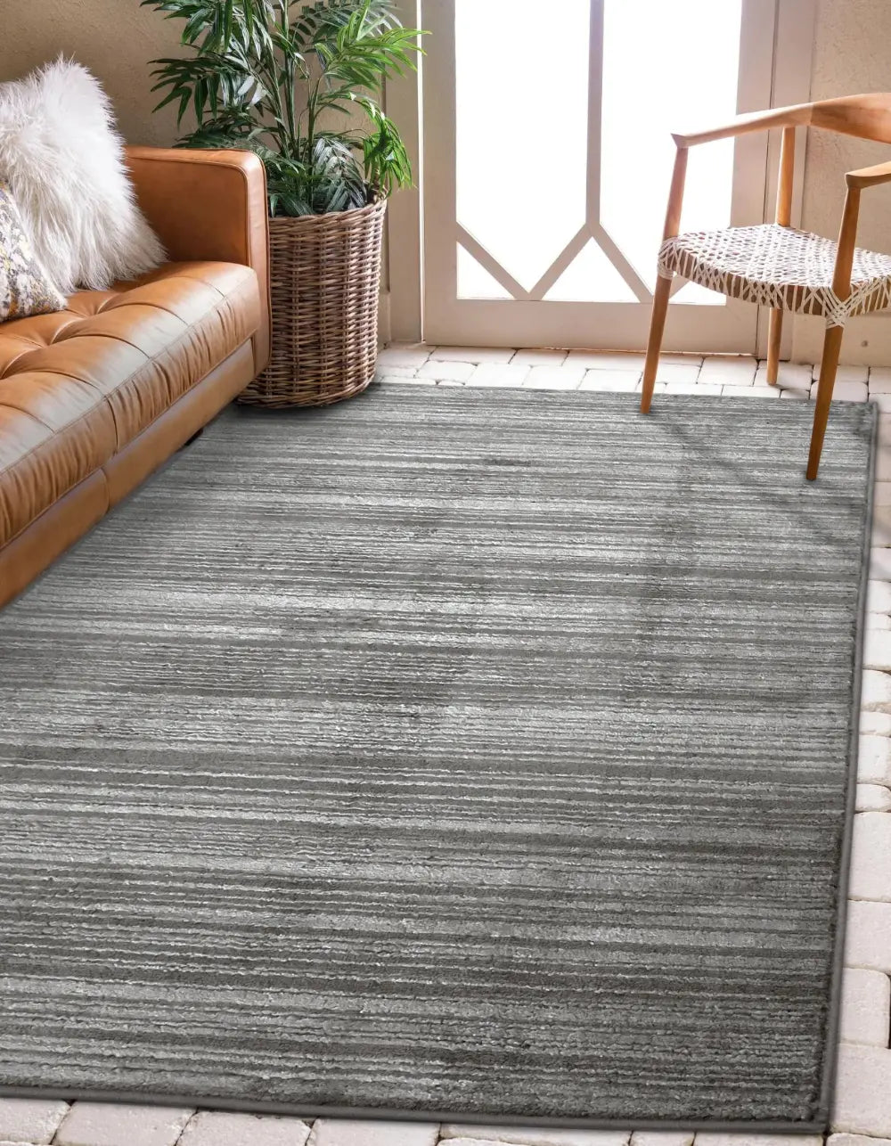 Greige Textured Rug ARLO Textured Grey Grey Rug — RugsDirect Online