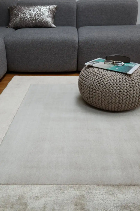 Asiatic ascot silver Grey Living Room Wool Rug.