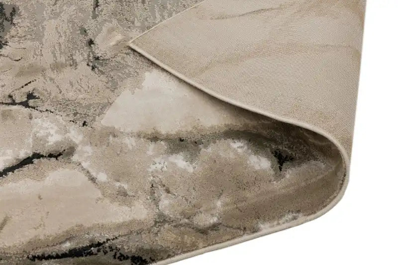 Asiatic aurora au05 quartz Grey, Black Living Room  Rug.