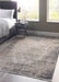Origins aura hug vintage medallion with fringe Blue, Grey Living Room Geometric Rug.