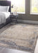 Origins aura hug cosimo distressed with fringe Blue, Grey Living Room Geometric Rug.