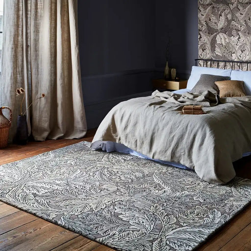 Morris & Co morris and co acanthus mole 126904 Grey, Multicoloured Living Room Wool Rug.