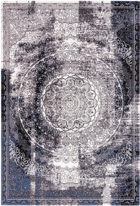 Agnella agnus currus black Blue, Black, Multicoloured, Cream Living Room Moroccan Rug.