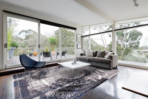 Agnella agnus currus black Blue, Black, Multicoloured, Cream Living Room Moroccan Rug.