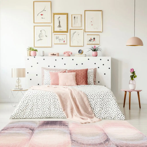Agnella agnus kaola rose Multicoloured, Pink Living Room Moroccan Rug.