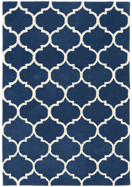 Asiatic albany asiatic ogee blue Blue Living Room Geometric Rug.
