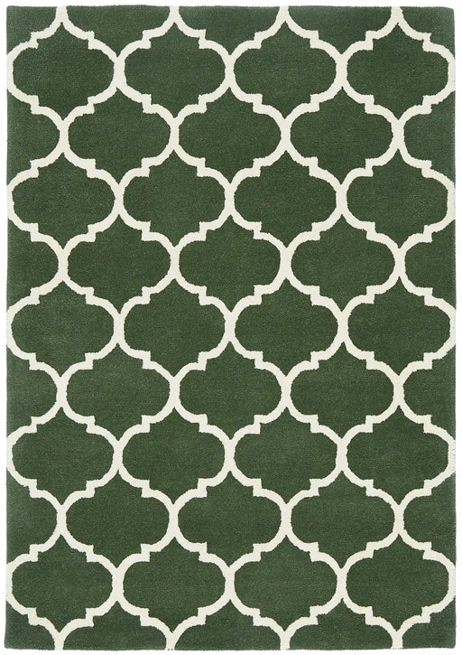 Asiatic albany asiatic ogee green Green Living Room Geometric Rug.