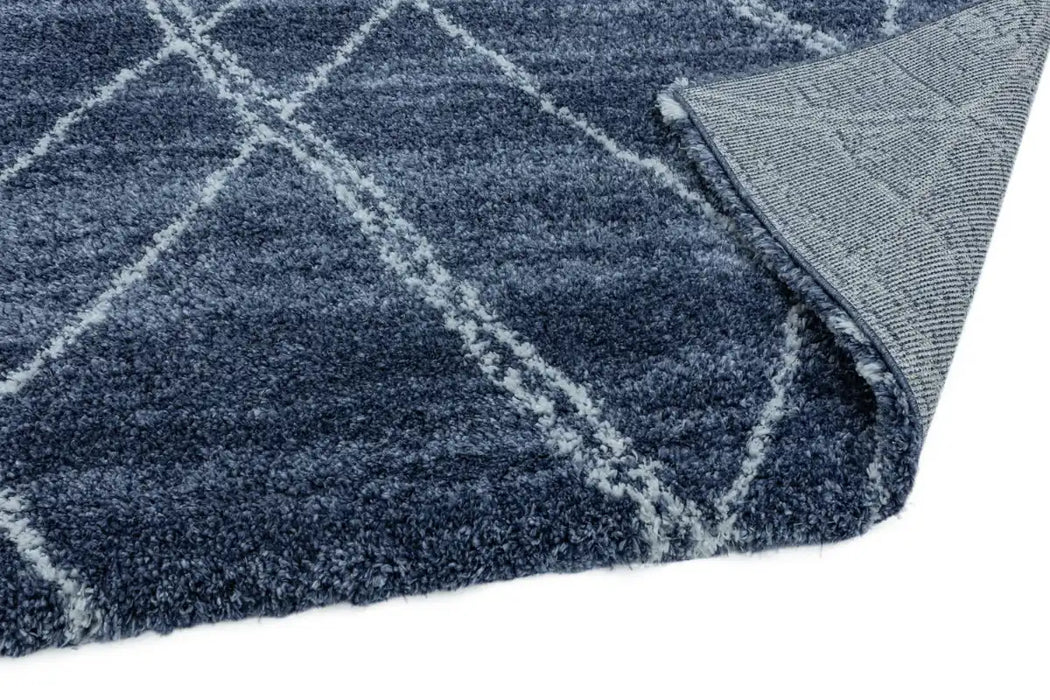 Asiatic alto al01 blue and cream Blue, Cream Living Room Shaggy Rug.