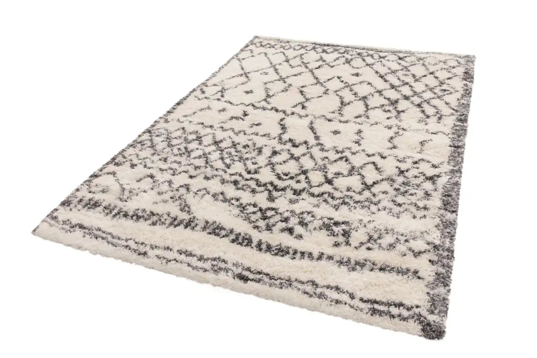 Asiatic alto al04 cream and grey Grey, Cream Living Room Shaggy Rug.