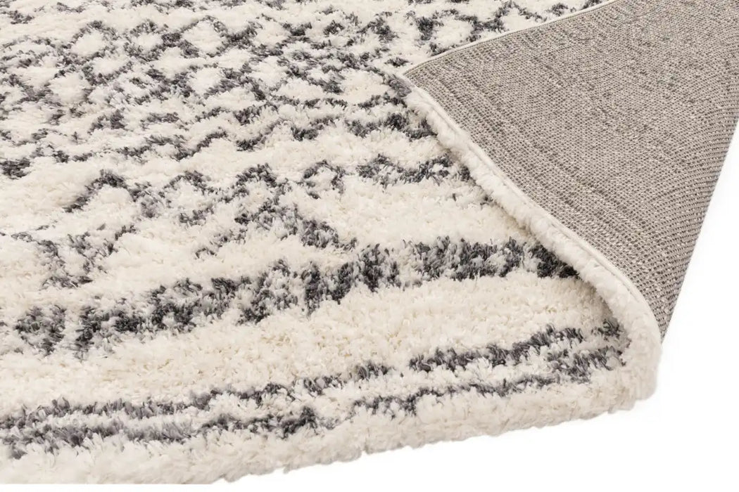 Asiatic alto al04 cream and grey Grey, Cream Living Room Shaggy Rug.